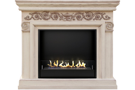 Биокамин в портале Firezo Athena Слоновая кость с патиной